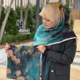 روسری نخی طرح گیتی قواره بزرگ 140 سانتیمتر | شال و روسری زنانه شیک