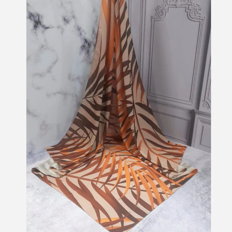 روسری زنانه طرح برگ پاییزی، شال پاییزه و زمستانه، مناسب استایل روز