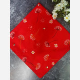 روسری نخی طرح قاصدک قواره 110 رنگ قرمز شاد و خاص