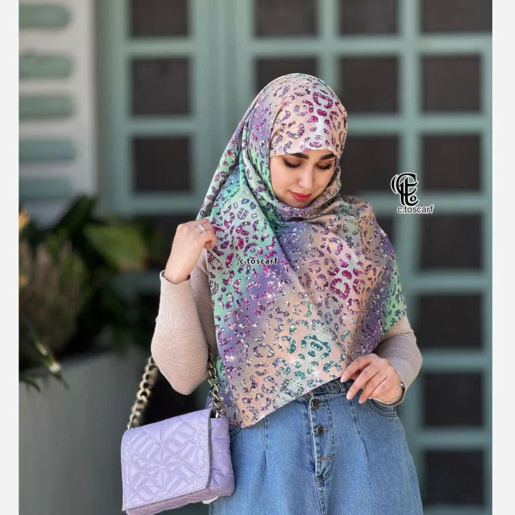 روسری طرح آنجل دخترانه قواره بزرگ شاد و فانتزی