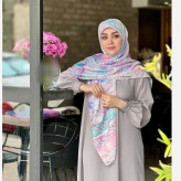 روسری نخی طرح بهار قواره 140 دور دوخت شال و روسری زنانه