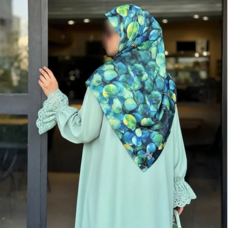 شال نخی طرح برگ کد 118 سایز 140