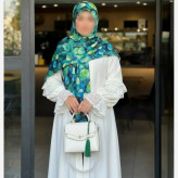 شال نخی طرح برگ کد 118 سایز 140