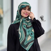 روسری طرح رزین نخ کاستوم سیتو قواره متوسط 110 سانتی متر چرخ دوز