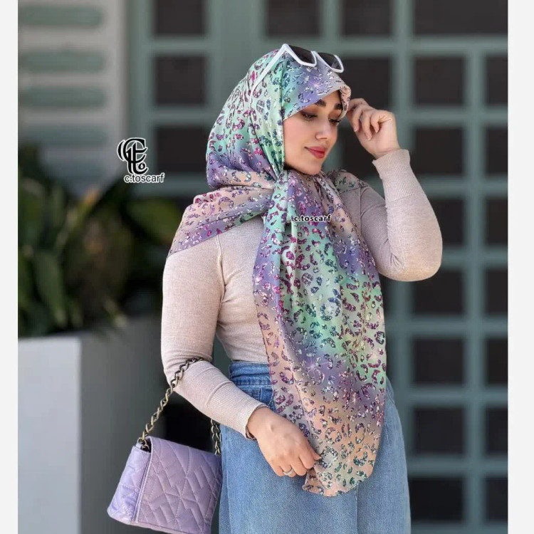 روسری طرح آنجل دخترانه قواره بزرگ شاد و فانتزی