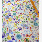 روسری طرح گلدخت بهاری تابستانی قواره بزرگ 140 سانتیمتر نخی طرح گل نارنجی شیک