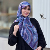 روسری طرح رزین نخ کاستوم سیتو قواره متوسط 110 سانتی متر چرخ دوز