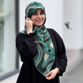 روسری طرح رزین نخ کاستوم سیتو قواره متوسط 110 سانتی متر چرخ دوز