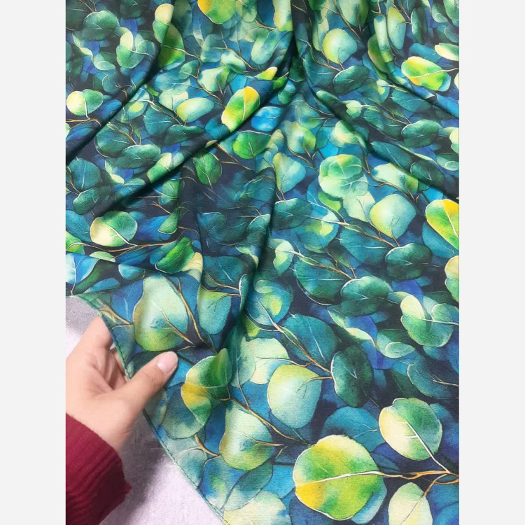 شال نخی طرح برگ کد 118 سایز 140