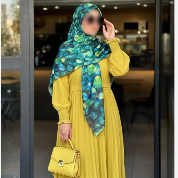 شال نخی طرح برگ کد 118 سایز 140