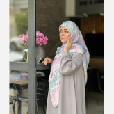 روسری نخی طرح بهار قواره 140 دور دوخت شال و روسری زنانه