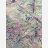 روسری نخی طرح بهار قواره 140 دور دوخت شال و روسری زنانه