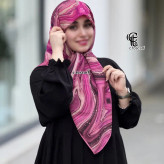 روسری طرح رزین نخ کاستوم سیتو قواره متوسط 110 سانتی متر چرخ دوز