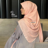 روسری طرح صدف سه بعدی قواره بزرگ 140 نخ کاستوم سیتو دور چرخ دوز