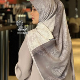 روسری زنانه طرح طناز دو رو، نخ کاستوم سیتو، قواره بزرگ 140 سانتیمتر، گل برجسته، لیز نیست