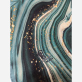 روسری طرح رزین نخ کاستوم سیتو قواره متوسط 110 سانتی متر چرخ دوز