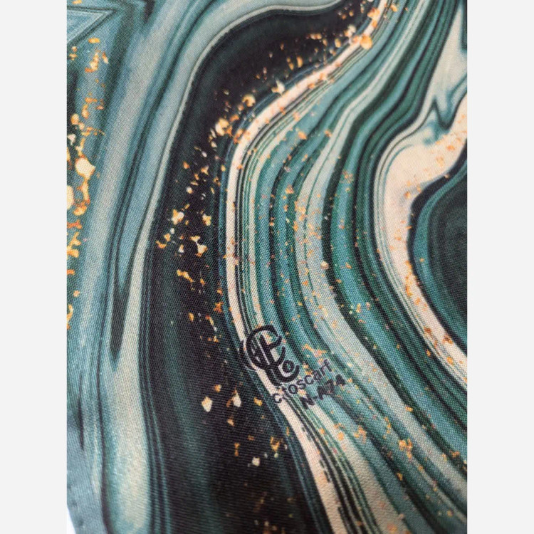 روسری طرح رزین نخ کاستوم سیتو قواره متوسط 110 سانتی متر چرخ دوز