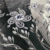 روسری زنانه طرح طناز دو رو، نخ کاستوم سیتو، قواره بزرگ 140 سانتیمتر، گل برجسته، لیز نیست