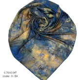 روسری طرح پتینه قواره 140 نخ کاستوم چرخ دوز لیز نیست