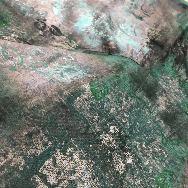 روسری طرح پتینه قواره 140 نخ کاستوم چرخ دوز لیز نیست