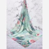 روسری طرح برکه زنانه، جنس نخ کاستوم، سایز 110، طرح گل و پروانه