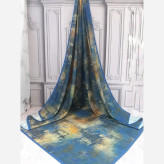 روسری طرح پتینه قواره 140 نخ کاستوم چرخ دوز لیز نیست