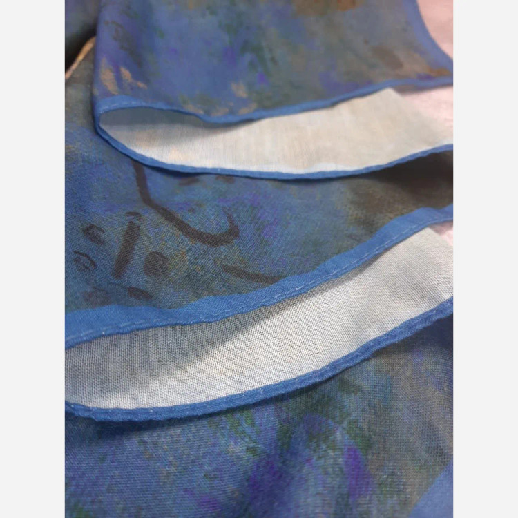 روسری طرح پتینه قواره 140 نخ کاستوم چرخ دوز لیز نیست