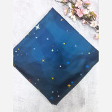 شال نخی قواره بزرگ طرح ستاره شب سرمه ای | بدون لیز خوردگی | 140 سانتی متر