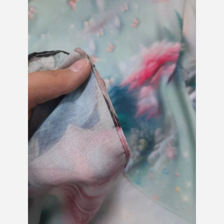 روسری طرح برکه زنانه، جنس نخ کاستوم، سایز 110، طرح گل و پروانه