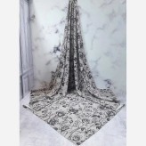 شال زنانه طرح گل رز مشکی طوسی شیک و خاص