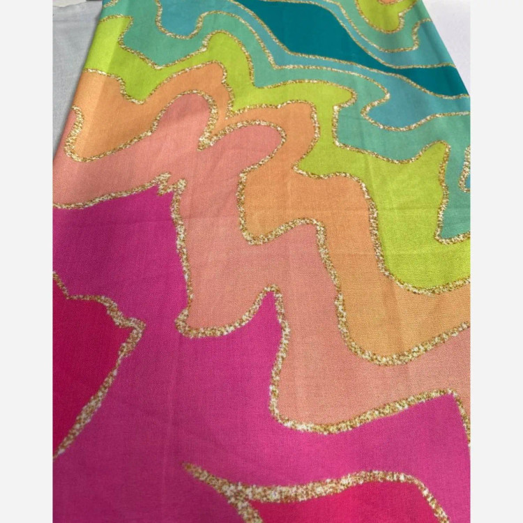 روسری زنانه طرح رنگین کمان با طرح شاد و درخشان - قواره متوسط