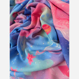 روسری طرح طیفی زنانه، جنس نخ کاستوم سیتو، چرخ دوز، سایز متوسط