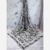 روسری طرح مانلی نخی قواره بزرگ 140 سانتیمتر مشکی طوسی مجلسی و روزمره