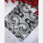 روسری طرح مانلی نخی قواره بزرگ 140 سانتیمتر مشکی طوسی مجلسی و روزمره