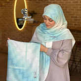 روسری نخی طرح پیکسل قواره بزرگ 140 سانتیمتر، شاد و ملیح، لیز نیست