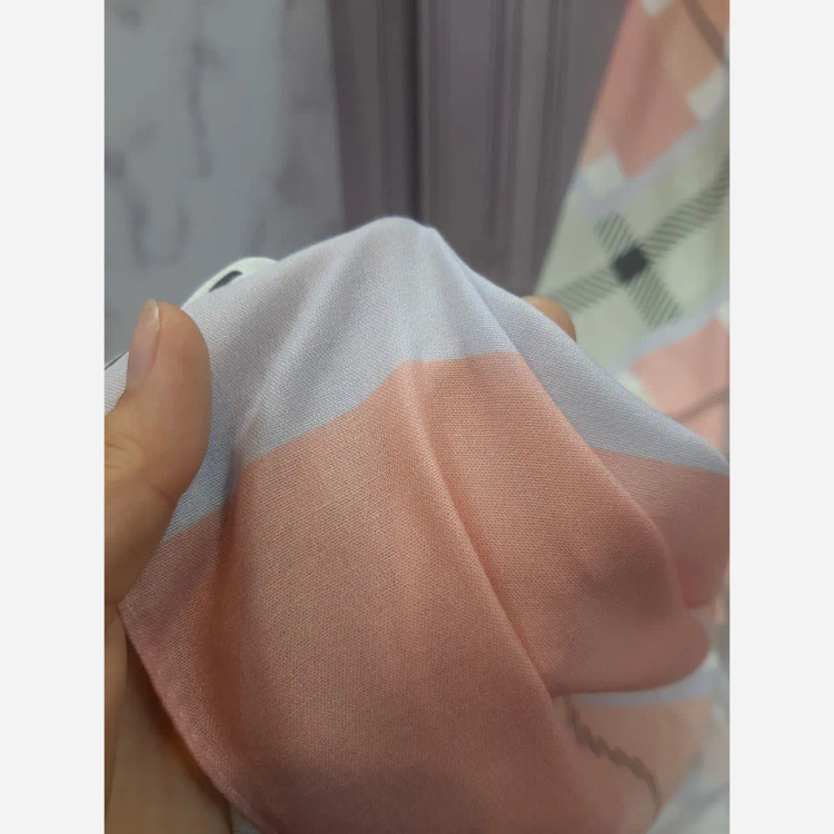 شال و روسری طرح باربری سفید اسپرت قواره بزرگ نخ کاستوم سیتو