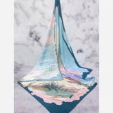 روسری طرح مرجان سایز 140 نخی کاستوم سیتو چرخدوز با طرح دریا و آسمان