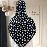 روسری طرح بابونه قواره بزرگ نخی زنانه و دخترانه | کد 1540