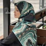 شال و روسری طرح رزین نخی کاستوم قواره بزرگ 140 سانتی شیک و مجلسی