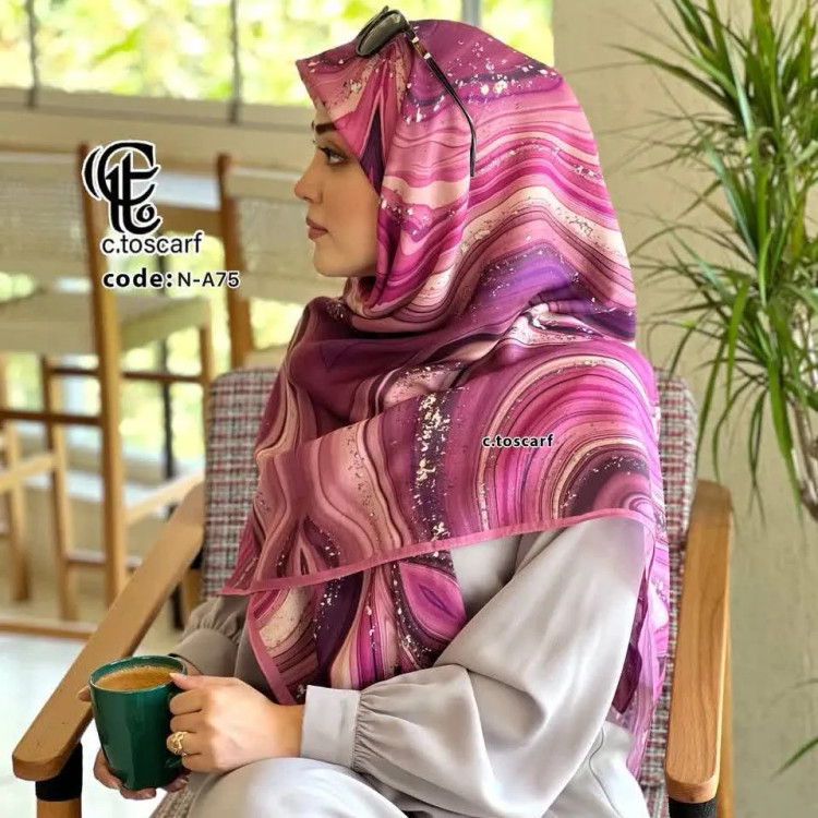 شال و روسری طرح رزین نخی کاستوم قواره بزرگ 140 سانتی شیک و مجلسی