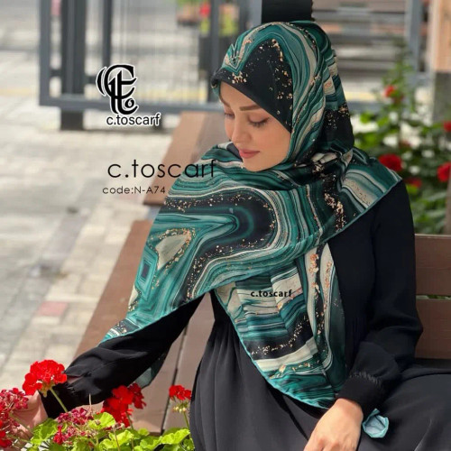 شال و روسری طرح رزین نخی کاستوم قواره بزرگ 140 سانتی شیک و مجلسی