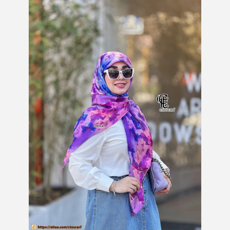 روسری مجلسی طرح ماندانا نخ کاستوم قواره 110 ست مادر دختری