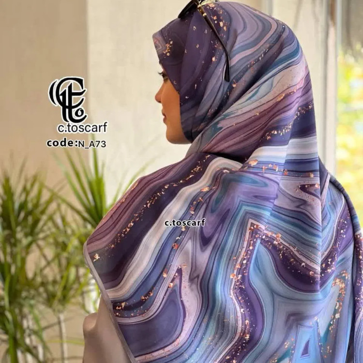 شال و روسری طرح رزین نخی کاستوم قواره بزرگ 140 سانتی شیک و مجلسی