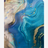 روسری طرح اطلس دریایی قواره بزرگ دور دوخت مزونی شیک زنانه