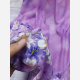 روسری نخی طرح یاسمن قواره بزرگ 140 سانتیمتر گلدار شیک و خاص