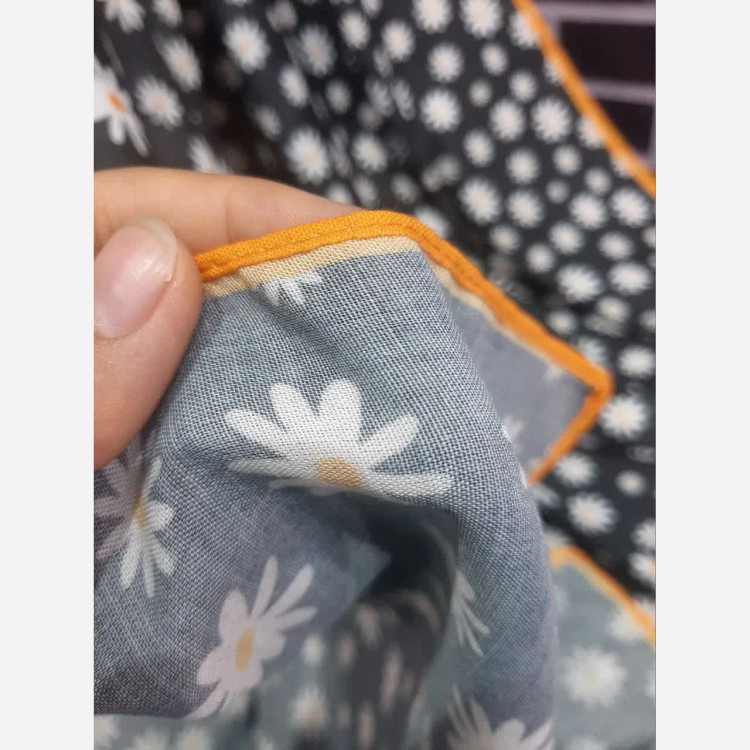 روسری طرح بابونه قواره بزرگ نخی زنانه و دخترانه | کد 1540