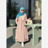 روسری طرح اطلس دریایی قواره بزرگ دور دوخت مزونی شیک زنانه