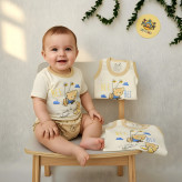 ست لباس نوزادی پسرانه و دخترانه طرح خرس و زنبور | لباس راحتی پنبه ای | مناسب 0 تا 9 ماه