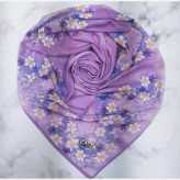 روسری نخی طرح یاسمن قواره بزرگ 140 سانتیمتر گلدار شیک و خاص