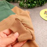 بلوز دورس پنبه لاکرا بچگانه طرح دو رنگ سبز و قهوهای مناسب 1 تا 10 سال